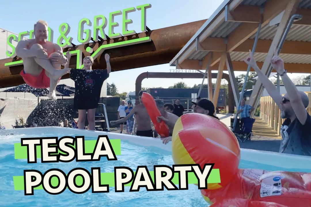 Danzei Blog Tesla Pool Party Ladepark Hilden Seed and Greet Model Y Performance